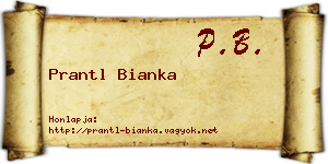 Prantl Bianka névjegykártya